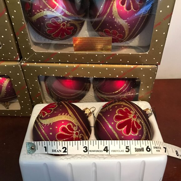 Handcrafted Christmas Glass Ornaments From Dillards 12 Total Pieces - Picture 7 of 7